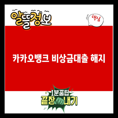 You are currently viewing 카카오뱅크 비상금대출 해지